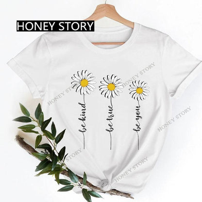 Love Heart Printing Fashion Short Sleeve Women T-shirt