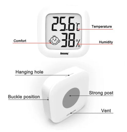 THERMOMETER INDOOR Digital LCD Hygrometer Temperature Humidity Meter Alarm Clock