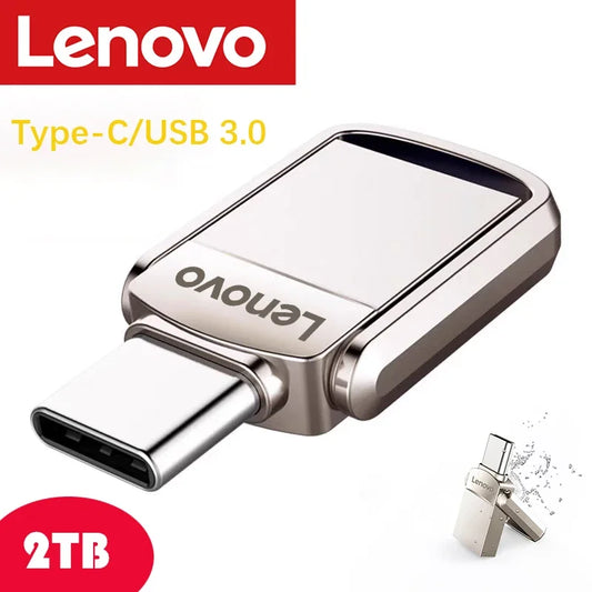 Lenovo 2TB Original USB Flash Drives Metal High Speed Pendrive Real Capacity Memory Portable Waterproof