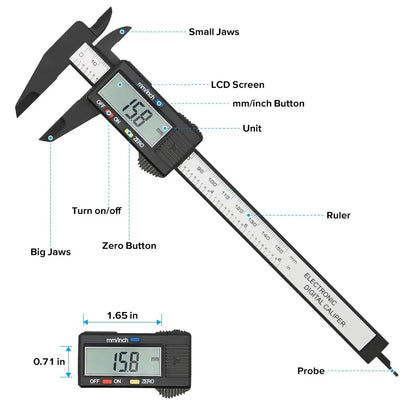 6" 100mm/150mm Digital Caliper Micrometer LCD Gauge Vernier Electronic Measuring Ruler