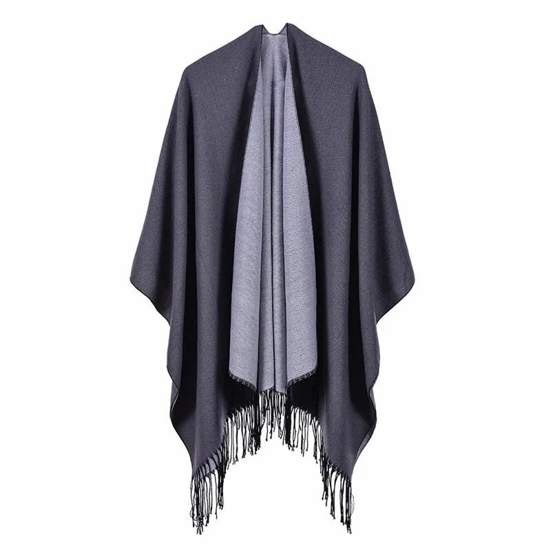 Women's Poncho Capes Casual Clothes Imitation Cashmere Cloak Ladies Scarves Bufanda Mujer Shawls Coat Wraps