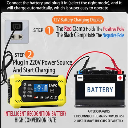 Battery Charger12V 6A Smart Battery Trickle Charger Automotive 12V Maintainer