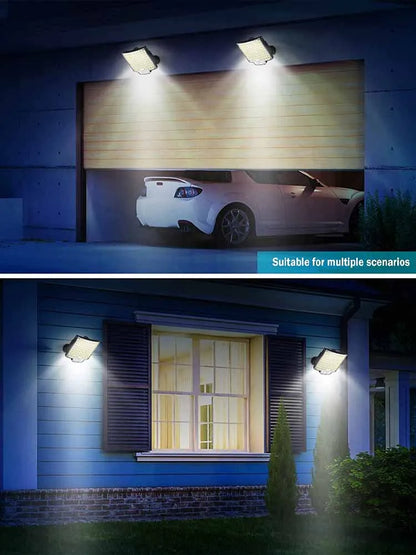 Solar Lights Outdoor, 106 LED 3000LM Solar Powered Motion Sensor Flood Lights with Remote, Dusk to Dawn Led Solar Security Wall Lights with 16.5Ft Cable IP65 Waterproof for Outside, Garage, 1 Pack