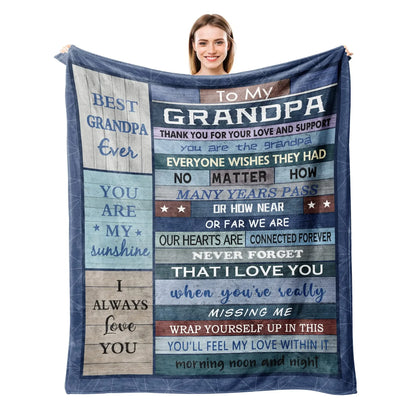 Styleship-Dad Blanket The Best Dad Print Throw Blanket，Soft Cozy Luxury for Father Daddy Papa Pappy Grandpa，Men Gift for Fathers Day Birthday Christmas