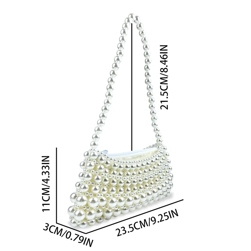 Pearl Bag for Women  New Mobile Phone Crossbody Small Bag Hollow Bead Bag Finished Qipao Handheld One Shoulder Underarm Bag