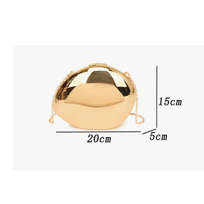 Women's Golden Shell Bag - Luxury Crossbody Sling Purse, Evening Clutch, Designer Brand Trend