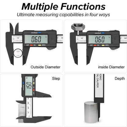 6" 100mm/150mm Digital Caliper Micrometer LCD Gauge Vernier Electronic Measuring Ruler