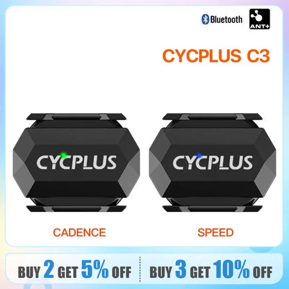 CYCPLUS Dual Sensor: Cadence & Speed, ANT+ BLE 5.0, for XOSS Strava