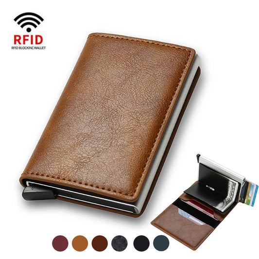 Anti thief RFID credit card holder smart minimalist wallet pocket men women slim cardholder bank cash credit card case bag purse