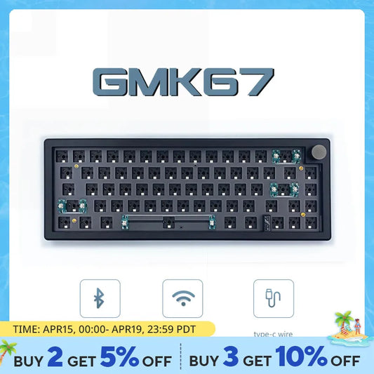 Hot Swappable Mechanical Keyboard Gasket Bluetooth 2.4G RGB Backlit Gasket Structure Keyboard 3