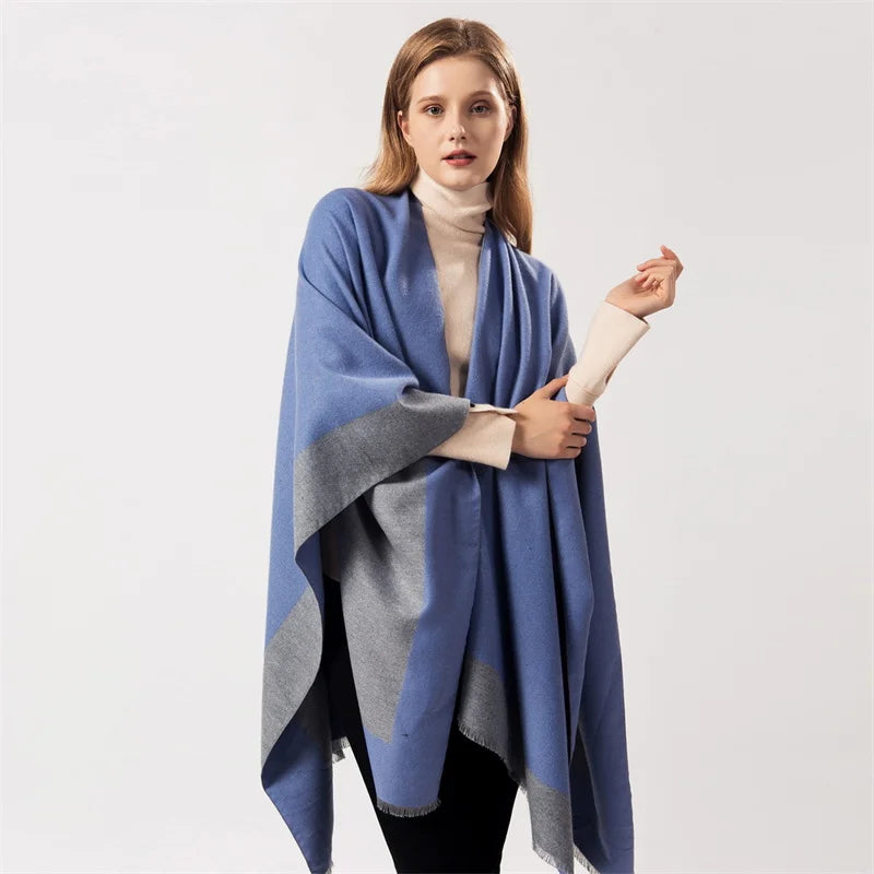 Poncho Women Capes Scarf Imitation Cashmere Ladies Scarves Warm Shawls Wraps Woman Ponchos Bufanda Mujer Foulard