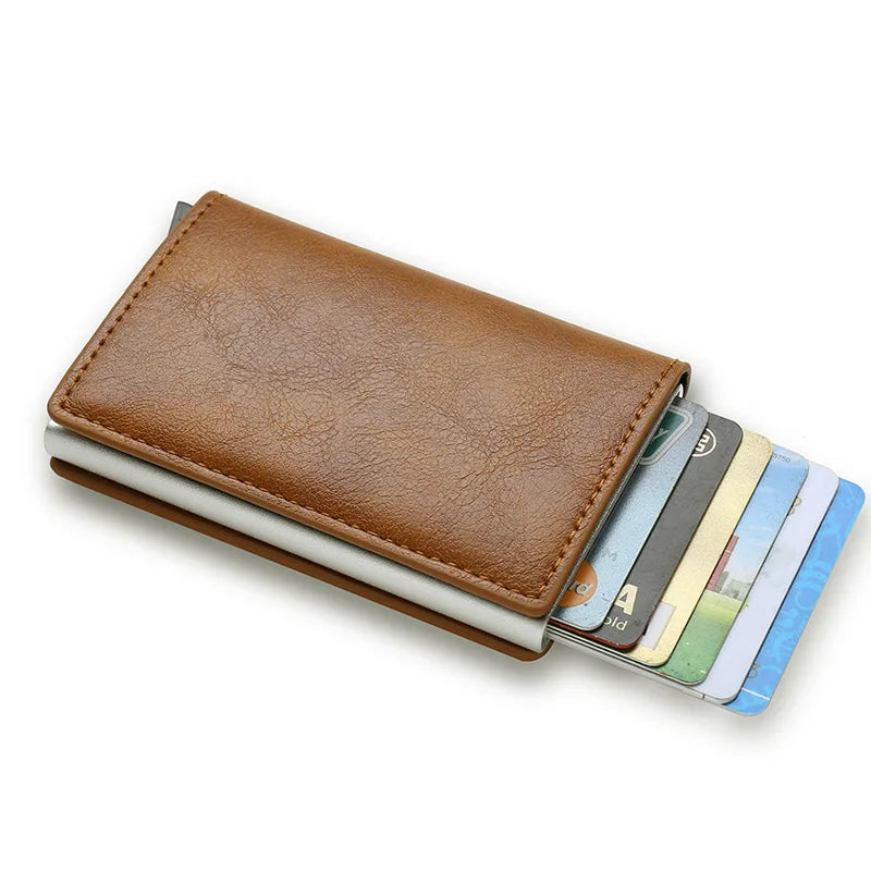 Anti thief RFID credit card holder smart minimalist wallet pocket men women slim cardholder bank cash credit card case bag purse