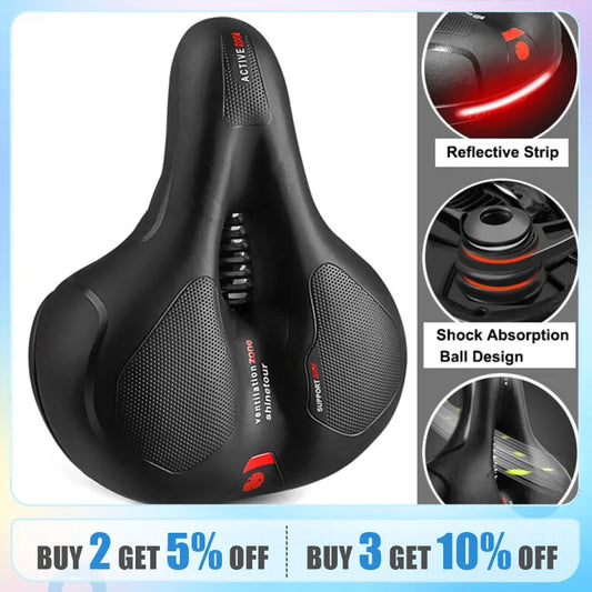 Hollow Breathable Bicycle Saddle Men Women MTB Road Bike Saddle Shock Absorbing Comfortable Big Butt Bike Seat