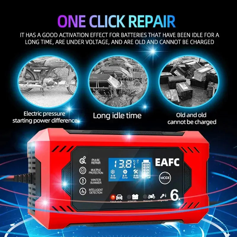 Battery Charger12V 6A Smart Battery Trickle Charger Automotive 12V Maintainer