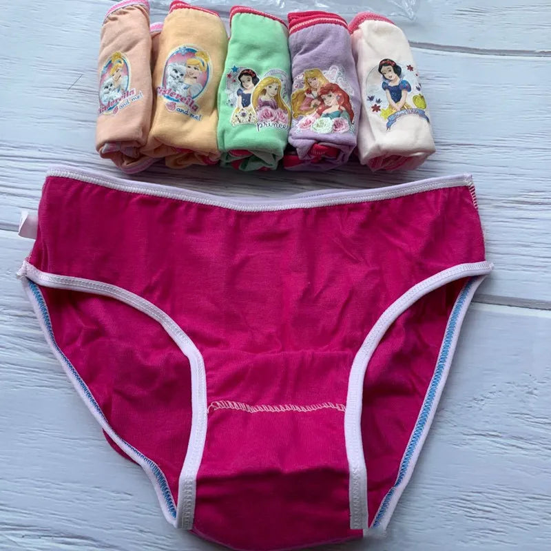 6pcs Disney Anime Mickey Mouse Underwear Kawaii Girl Frozen Elsa Triangle Cotton Underwear Cartoon Children Gifts