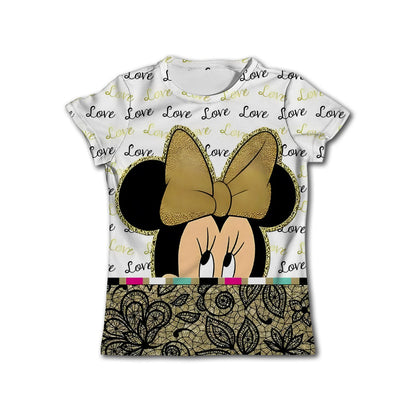 Disney Girls Graphic Tee Minnie Mouse Short Sleeves T-Shirt Top Summer Outfits Clothes