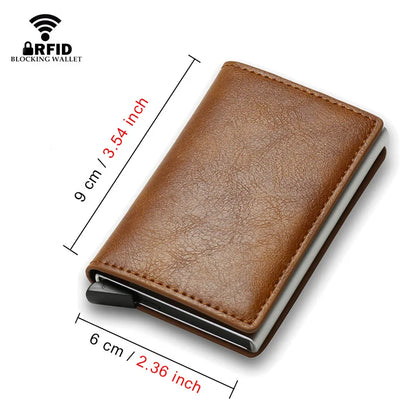 Anti thief RFID credit card holder smart minimalist wallet pocket men women slim cardholder bank cash credit card case bag purse