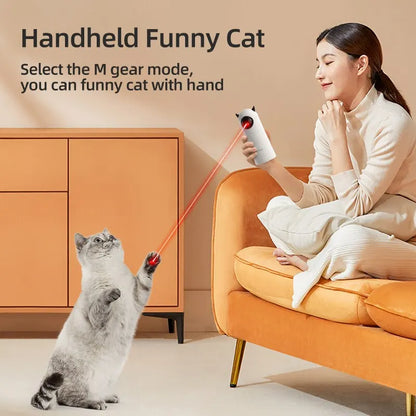 Interactive Automatic Cat Toy with LED Laser - Smart Teasing Pet Toy for Indoor Cats and Dogs - Handheld Electronic Accessory