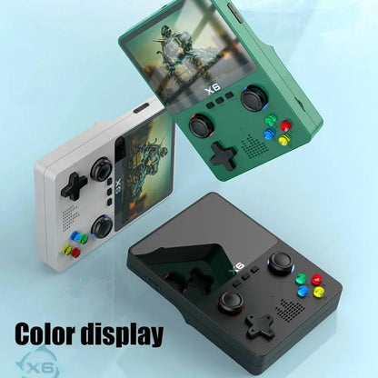 X6 3.5Inch IPS Screen Handheld Game Player Dual Joystick 11 Simulators GBA Video Game Console for Kids Gifts