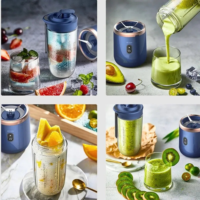 Mini Electric Blender Juicer Cup USB Rechargeable Fruit Smoothies Mixer Machine