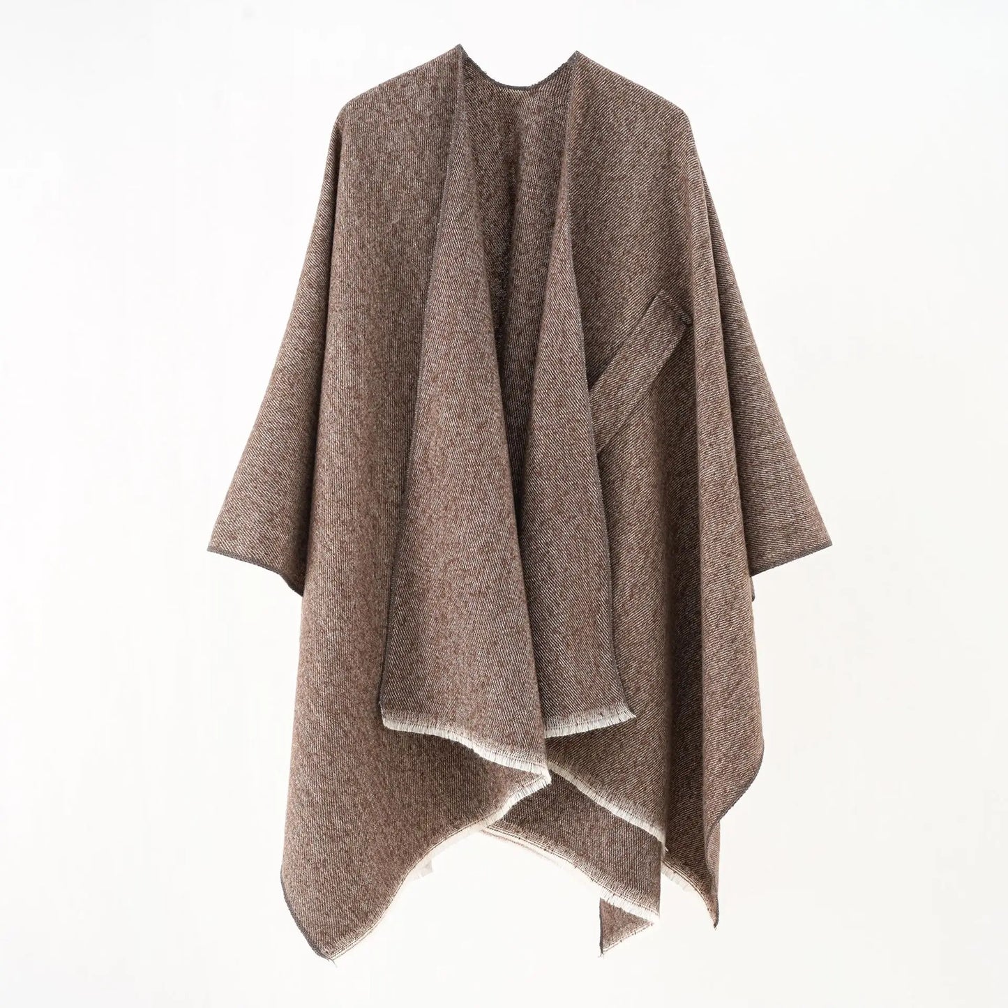 Women Cashmere Shawl Coat Lady Winter Cape With Band Spring Autumn Cardigan Classic Cloak Soft