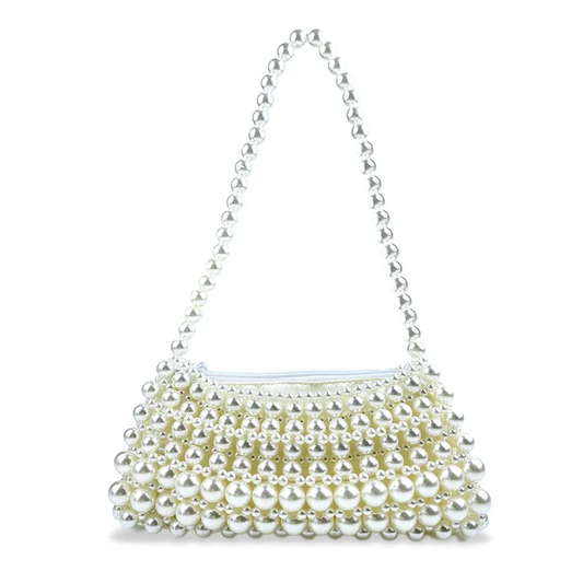 Pearl Bag for Women  New Mobile Phone Crossbody Small Bag Hollow Bead Bag Finished Qipao Handheld One Shoulder Underarm Bag