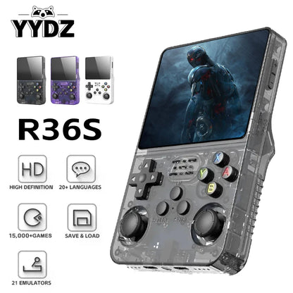 R36S retro handheld video game console 64GB game 3.5-inch IPS screen