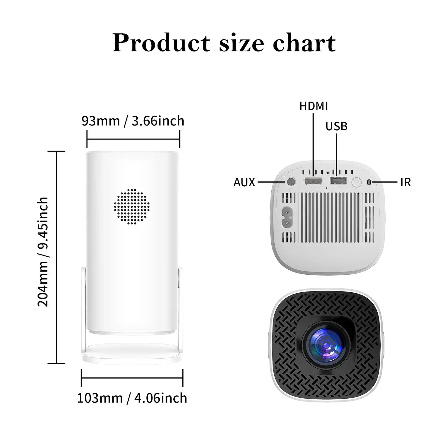 Smart Mini Portable Projector 2.4g 5.8g Pocket Outdoor-Android 11 Projector with WiFi 6 and Bluetooth