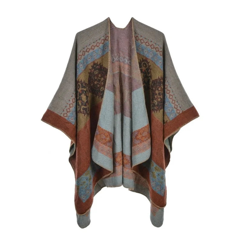 Poncho Women Capes Scarf Imitation Cashmere Ladies Scarves Warm Shawls Wraps Woman Ponchos Bufanda Mujer Foulard