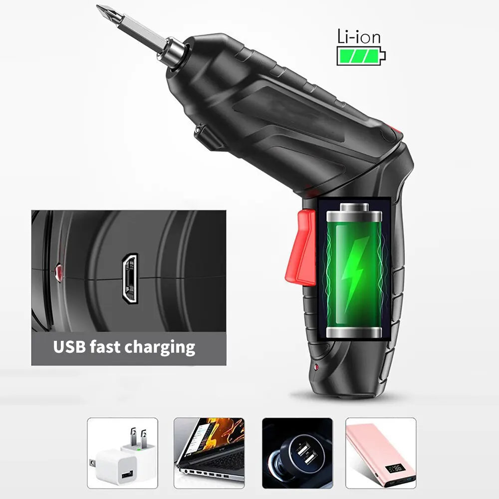 Electric Drill Cordless Screwdriver 3.6v Power Tools Set Household Maintenance Repair 1800mAh Lithium Battery Mini Household Electric Drill Cordless Screwdriver