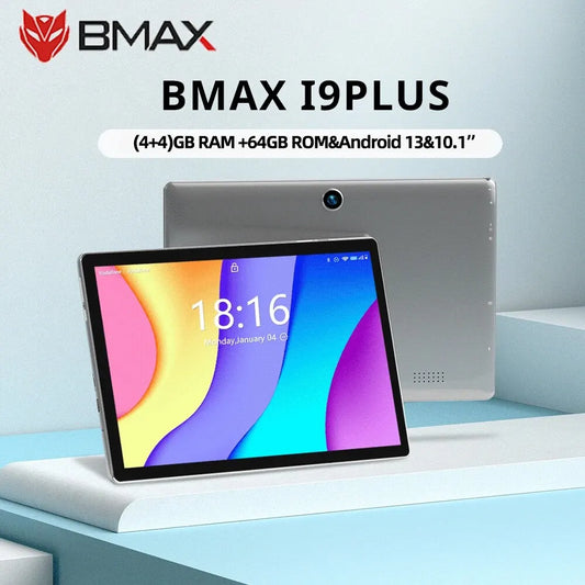 BMAX i9 Plus Tablet 10.1" HD IPS Android 12 8GB RAM 64GB Storage 6000mAh Battery