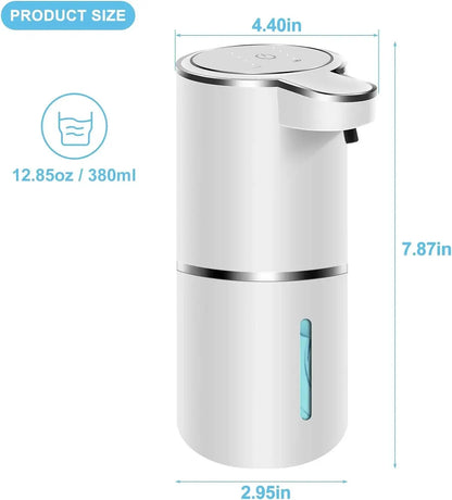 Touchless Foaming Automatic Soap Dispenser  380ml USB Rechargeable Electric 4 Level Adjustable Foam Soap Dispenser