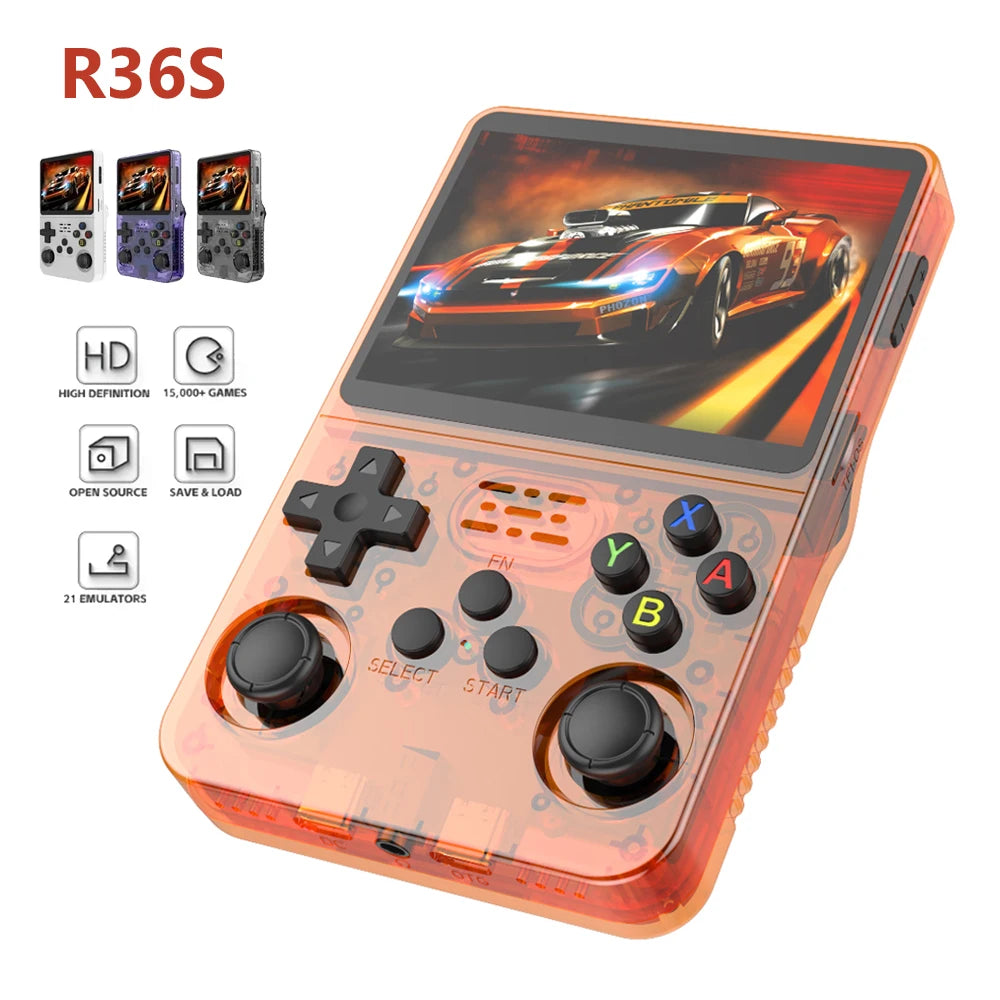 R36s Portable Handheld Game Console, 3.5 Inch Screen, Retro Video Game Console, Classic Interesting Games, Lightweight Game Playing Device, for Adults Kids