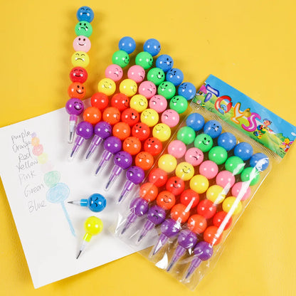 Party Favors-10Pcs Lollipop Building Block Crayon/Pencil Graffiti Pen for Children Birthday Party Favors Student Back To School Gifts