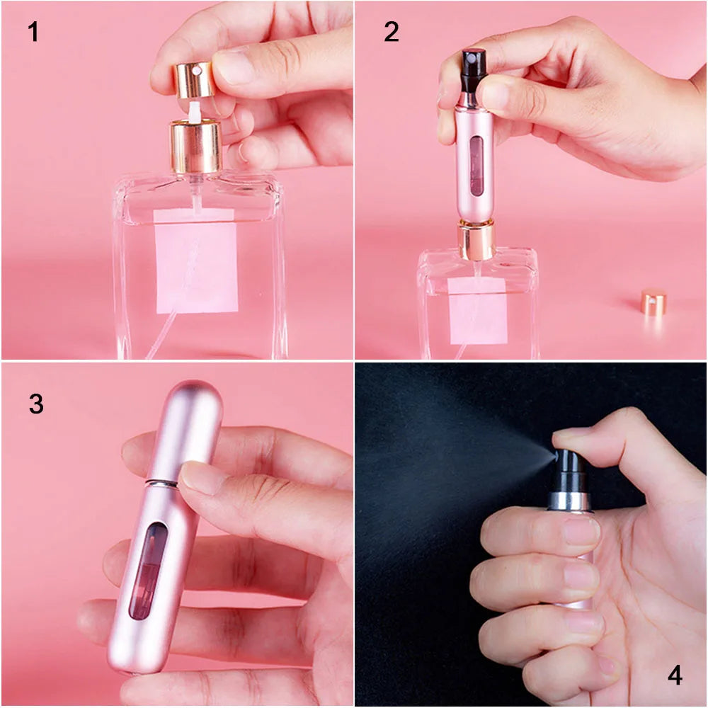 8/5ml  Mini Refillable Perfume Atomizer Bottle Refillable Portable Spray Pump Case