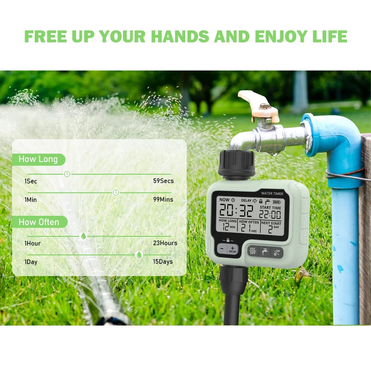 HCT-322 Automatic Water Timer Garden Digital Irrigation Machine Intelligent