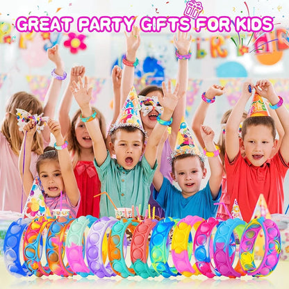 Party Favors- 12PCS Fidget Toys Pop Bracelet Party Favors Bubble Bracelets Push