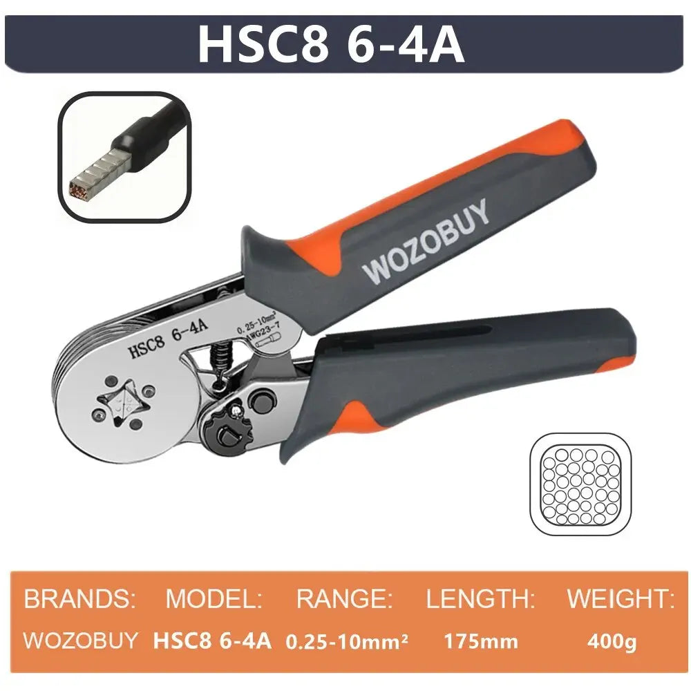 Ferrule Sleeves Terminal Crimping Tools Mini Electrical Pliers HSC8 6-4/6-6(0.25-10mm²/0.25-6mm²) Wire Connection Repair Clamp set