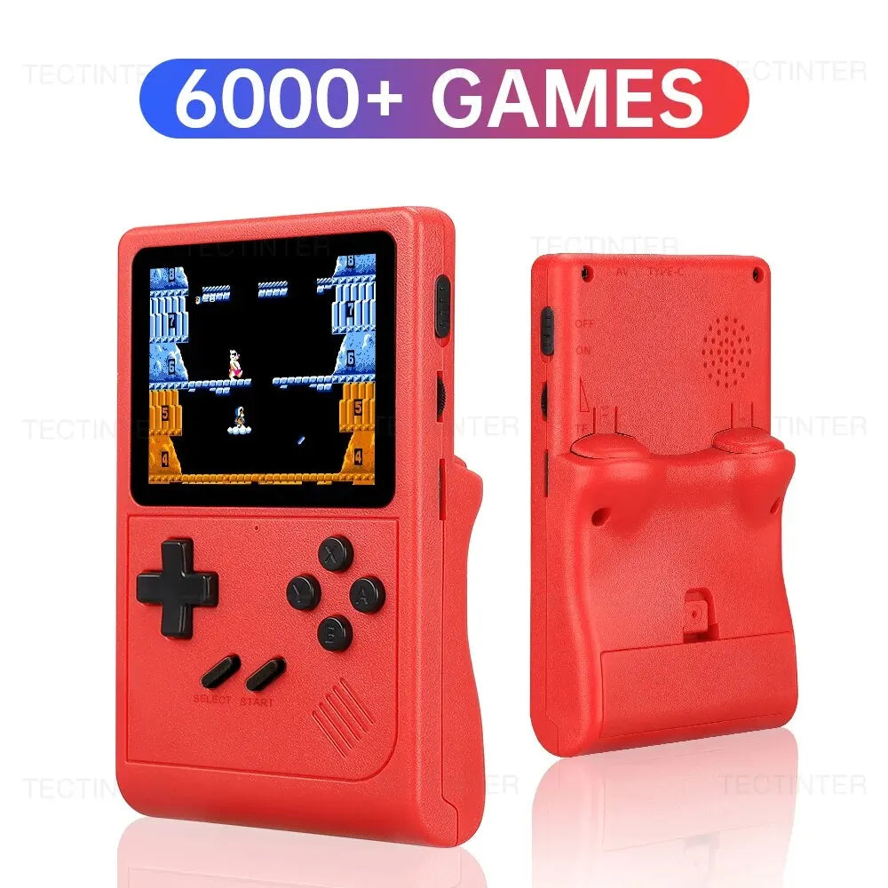 Handheld Game Console for Kids - Vaomon 6000+ Retro Handheld Game Console, Portable Handheld Games with Rechargeable Battery 3.0" LCD Screen, Mini Arcade Electronic Toy Gifts for Boys Girls, Red