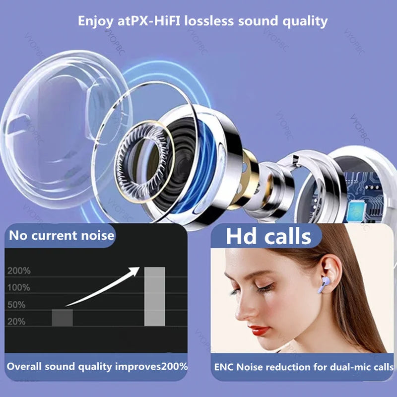 Original Air Pro 6 TWS Wireless Bluetooth Earphones Mini Pods Earbuds Earphone Headset