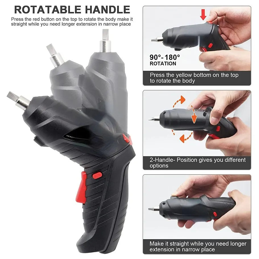 Electric Drill Cordless Screwdriver 3.6v Power Tools Set Household Maintenance Repair 1800mAh Lithium Battery Mini Household Electric Drill Cordless Screwdriver