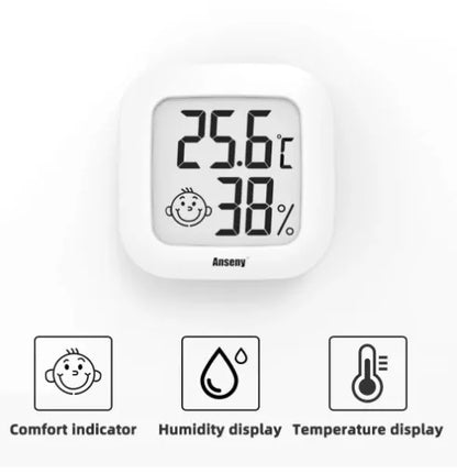 THERMOMETER INDOOR Digital LCD Hygrometer Temperature Humidity Meter Alarm Clock