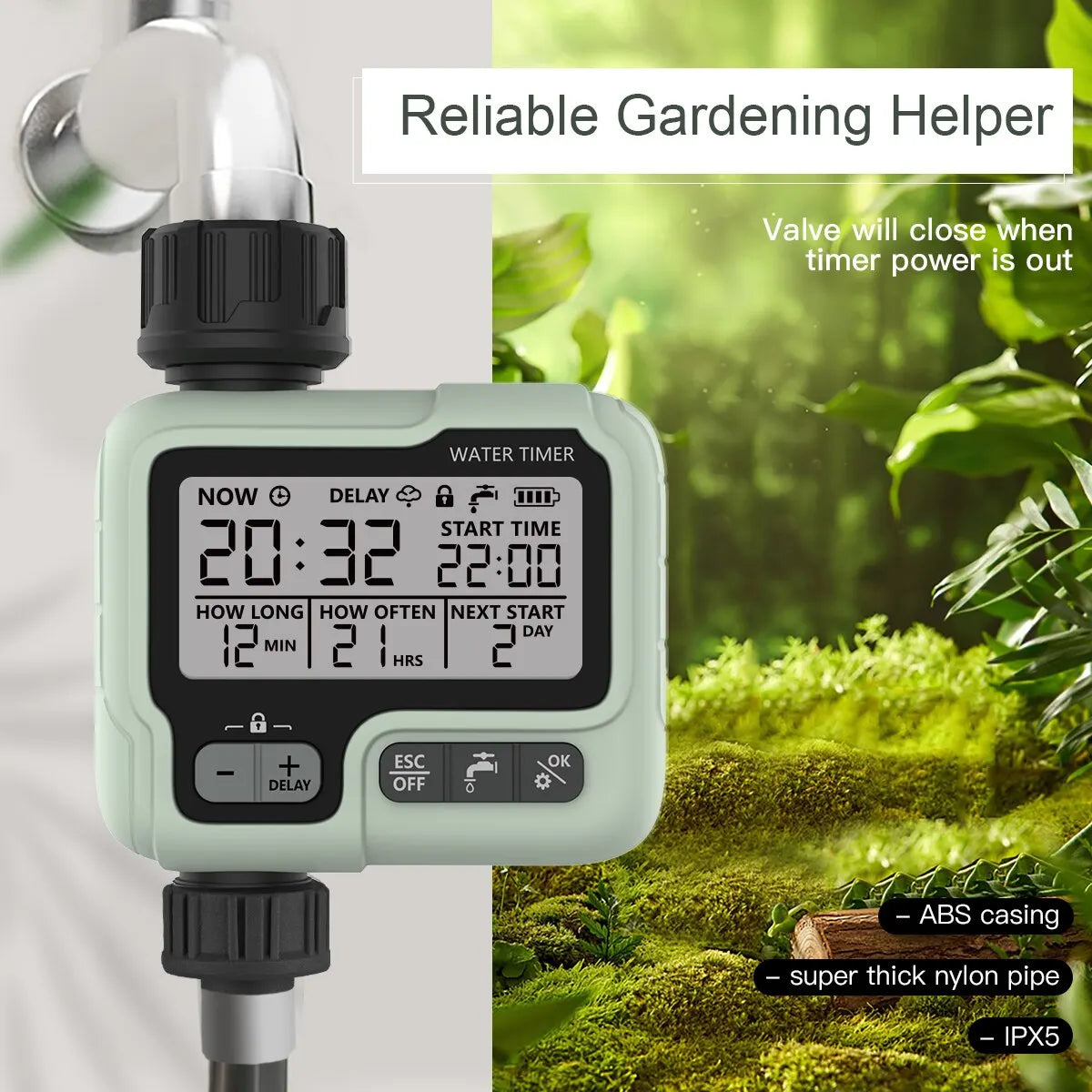 HCT-322 Automatic Water Timer Garden Digital Irrigation Machine Intelligent