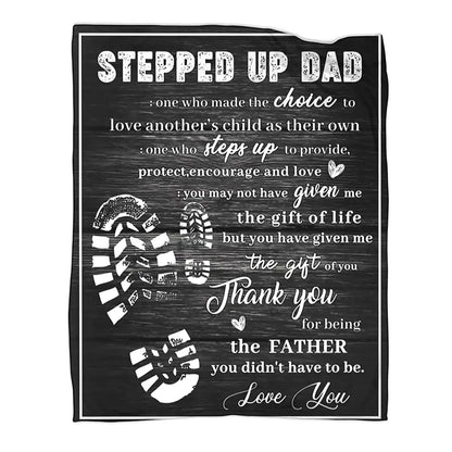 Styleship-Dad Blanket The Best Dad Print Throw Blanket，Soft Cozy Luxury for Father Daddy Papa Pappy Grandpa，Men Gift for Fathers Day Birthday Christmas