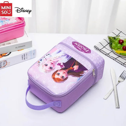 Disney New Cartoon Cute Student School Bag Double High Capacity Layer Lunch Bag Children's Portable Lunch Box Student Lunch Bag