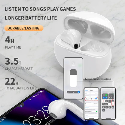 Air Pro6 Tws Smart Touch Control Wireless Headphones Bluetooth Earphones