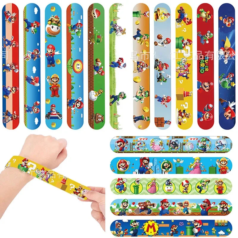 Party favors-New Mario Bros Wrist Strap Children Clap Ring Slap Bracelets Kids Snapping Rings Toy Children's Birthday Gift Party Product