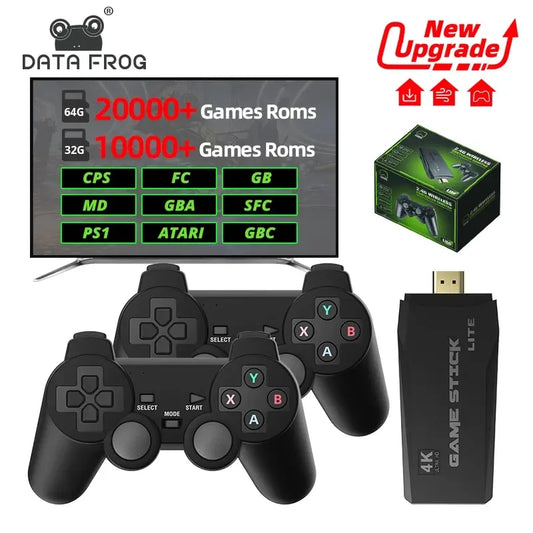 Retro Video Game Console 2.4G Wireless Console Game Stick 4k 10000 Games Portable