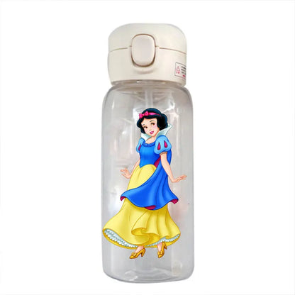 Straw 600/400ML Water Cup Princess Children Portable Plastic Mermaid Frozen Transparent Large Capacity Sport Water Bottle