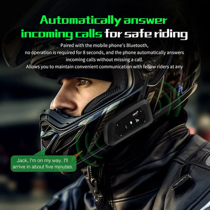 EJEAS V6 PRO Motorcycle Intercom Helmet Bluetooth Headset 6 Riders 800m Communicator Waterproof